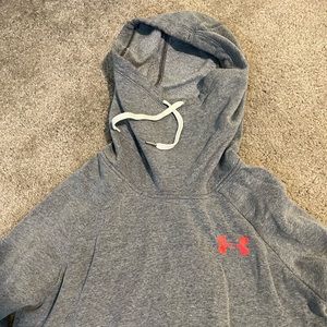 Under Armour high necked gray hoodie with hot pink logo